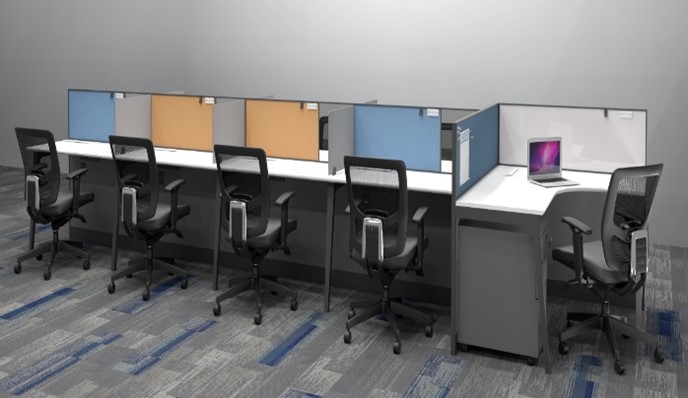 Xite partition based workstations: Gable end/Leg panel/Vertical support