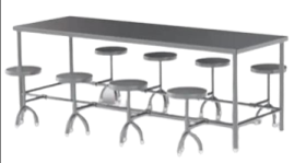 Dining Table with Stools: Complete SS DT-SS