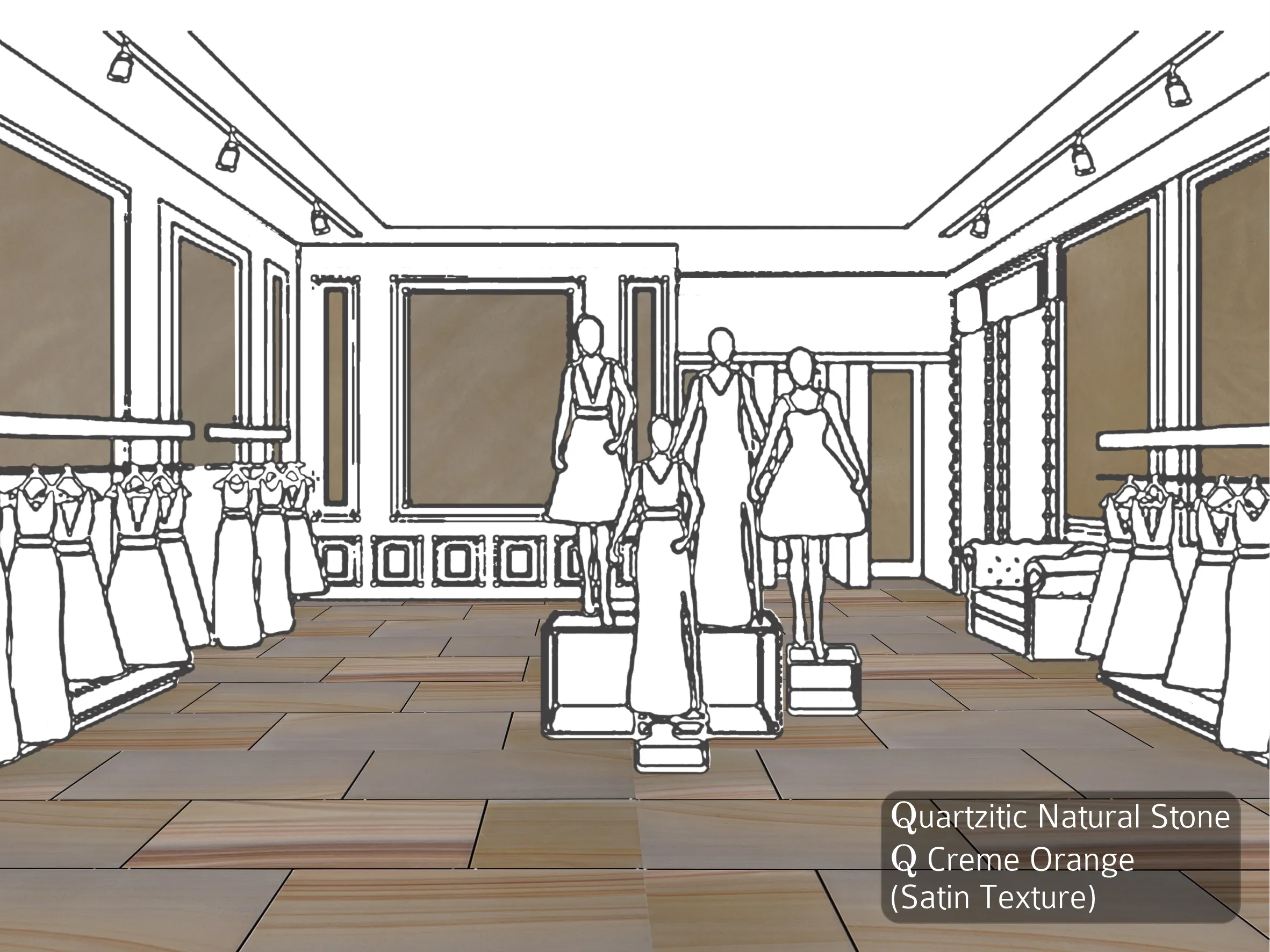 Quarzitic Natural Stone, Q Crème Orange (Satin Texture) 